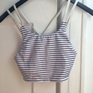 Reversible Striped / Floral Swim Top in US S